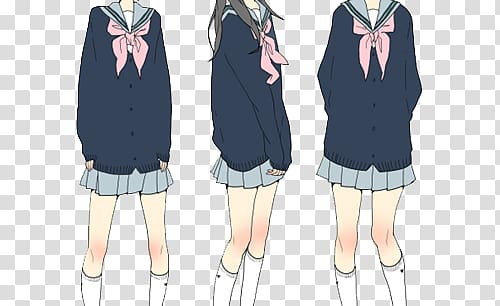 Japanese school uniform Drawing Anime, Anime transparent background PNG clipart