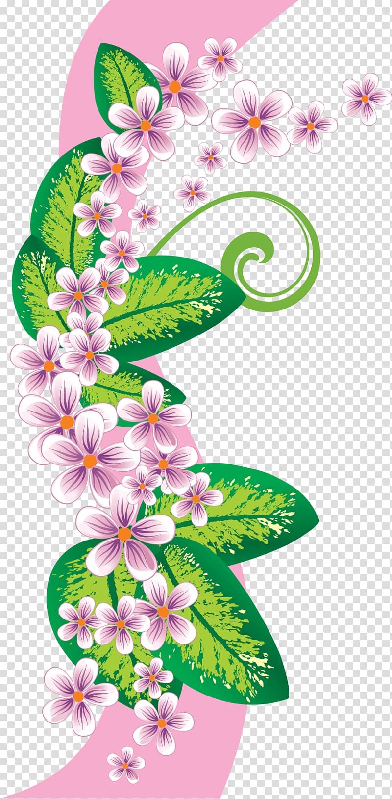 pink flowers on green dumb cane leaves , Microsoft PowerPoint Presentation slide Pink Template , Flower-shaped shading transparent background PNG clipart