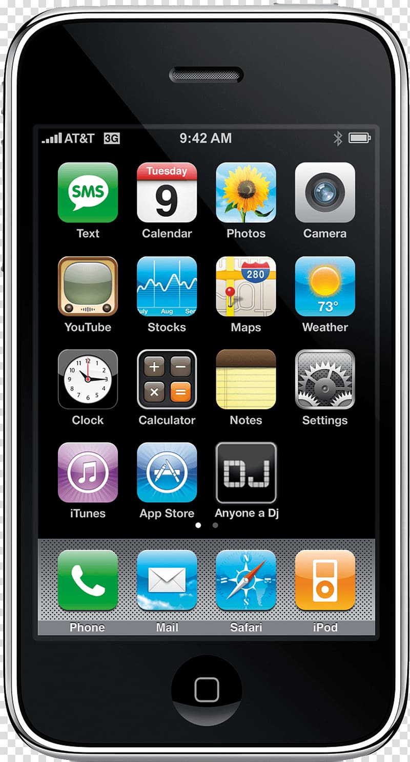 black iPhone 3GS, Vintage Iphone transparent background PNG clipart