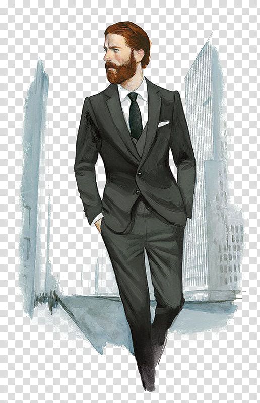 man walking illustration, Fernando Vicente Fashion illustration Male Illustration, Man suit transparent background PNG clipart