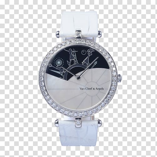 Watch Earring Van Cleef & Arpels Diamond Luxury goods, Van Cleef & Arpels in Paris one day Ms. mechanical watches transparent background PNG clipart