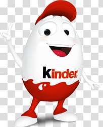 white and red Kinder character , Kinder Egg Character transparent background PNG clipart
