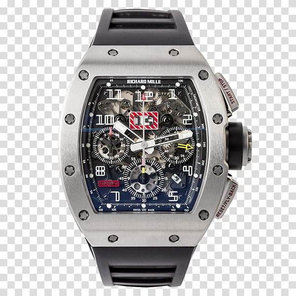 Watch Richard Mille Flyback chronograph Lotus F1, watch transparent background PNG clipart