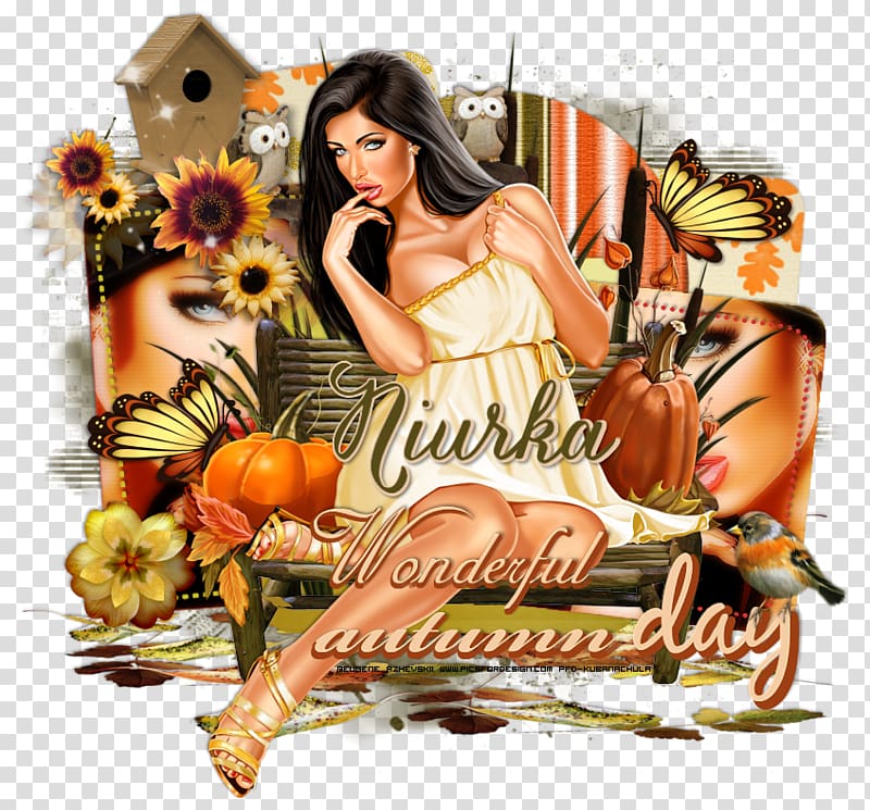 Poster Pin-up girl Album cover Thanksgiving Day, autunm transparent background PNG clipart