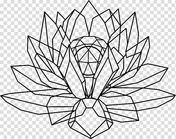 Nelumbo nucifera Crystal Drawing Line art, dreamcatcher flower transparent background PNG clipart