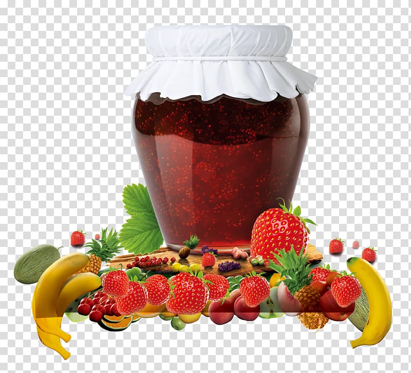 Varenye Jar Fruit preserves Berry, Fresh strawberry sauce transparent background PNG clipart