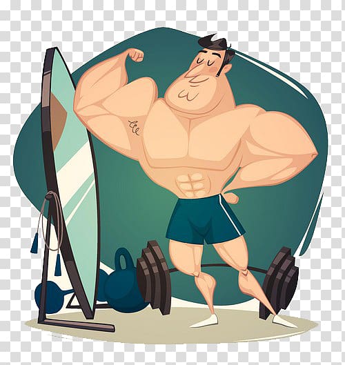 black barbell illustration, Muscle Cartoon Physical fitness, Muscular workout dumbbell transparent background PNG clipart