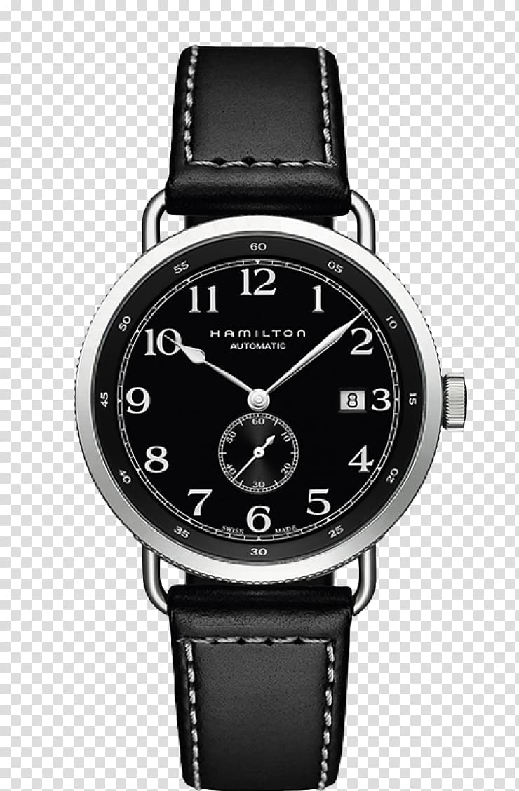 Hamilton Watch Company Automatic watch Strap ETA SA, Hamilton Watch Watches Black Men\'s Watch transparent background PNG clipart