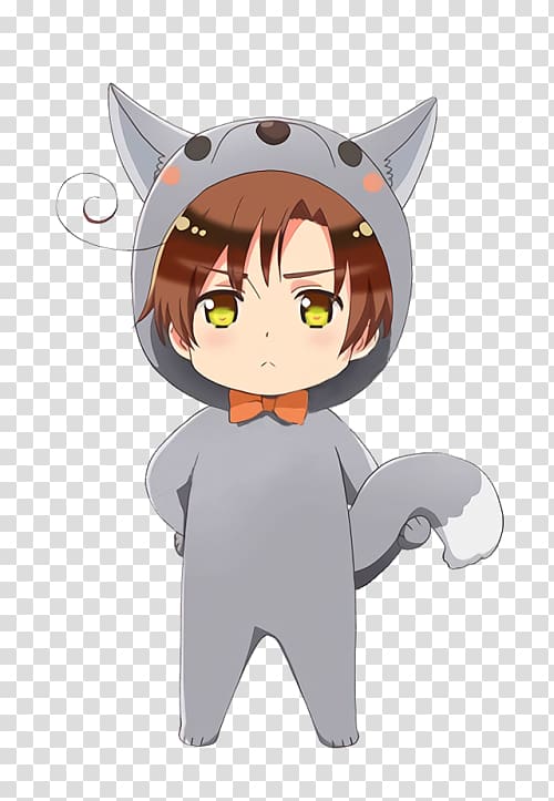 Romano Anime Chibi Character Italian wolf, Anime transparent background PNG clipart