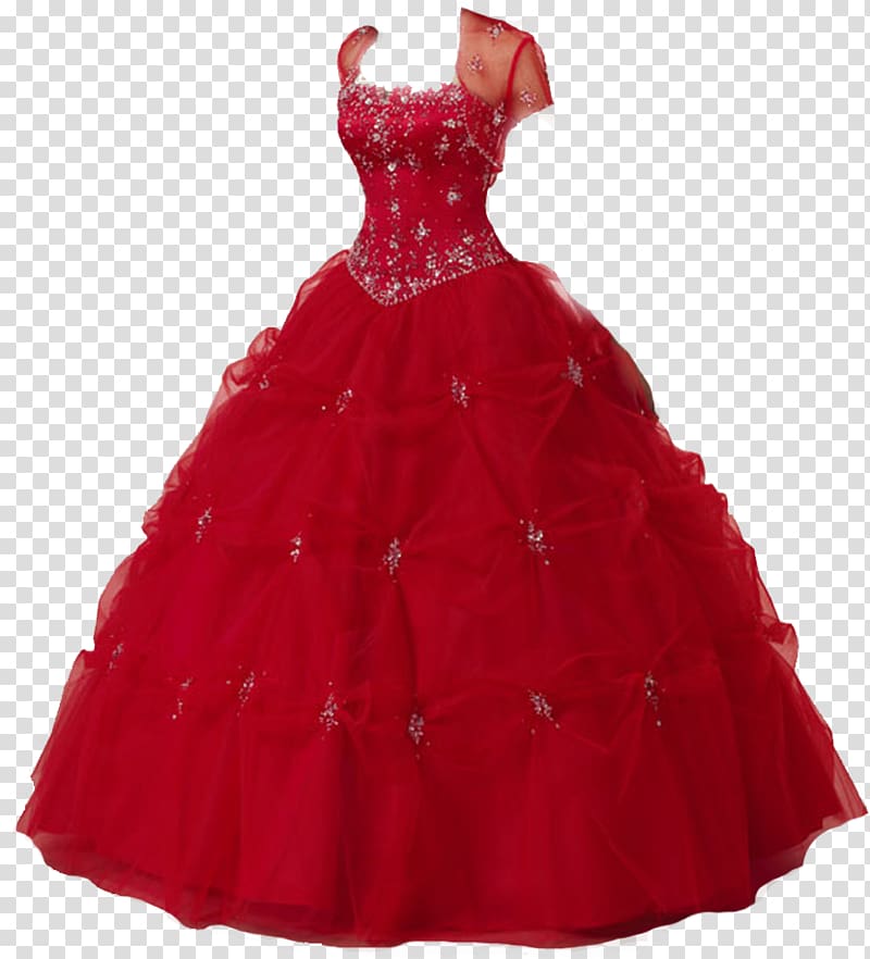 Ball gown Wedding dress Red, dress transparent background PNG clipart