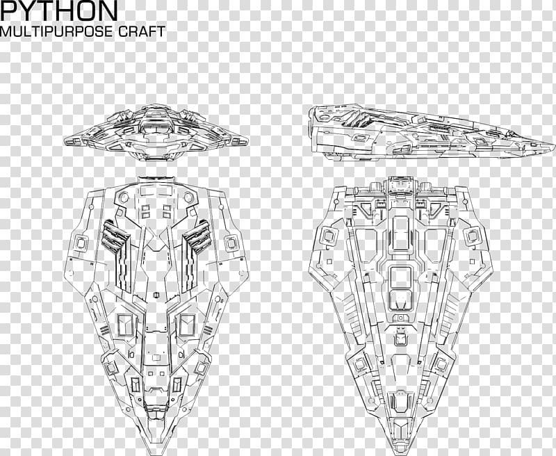 Elite Dangerous Drawing Line art Sketch, PYTHON transparent background PNG clipart