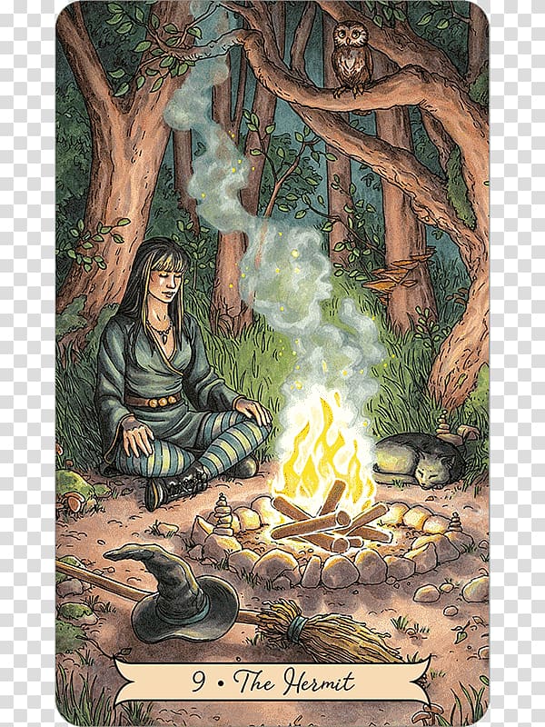 Everyday Witch Tarot The Hermit Witchcraft Playing card, Hermit transparent background PNG clipart