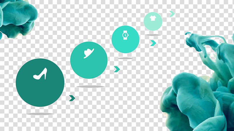Blue smoke green creative ppt template transparent background PNG clipart
