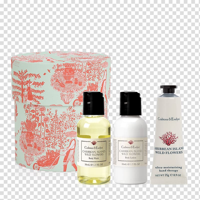 Lotion Caribbean Crabtree & Evelyn Wildflower Perfume, gift collection transparent background PNG clipart