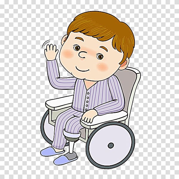 Wheelchair Cartoon Love Is... Illustration, A man in a wheelchair transparent background PNG clipart