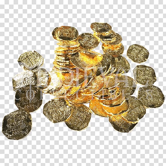 Pirate coins Piracy Spanish dollar Doubloon, Coin transparent background PNG clipart