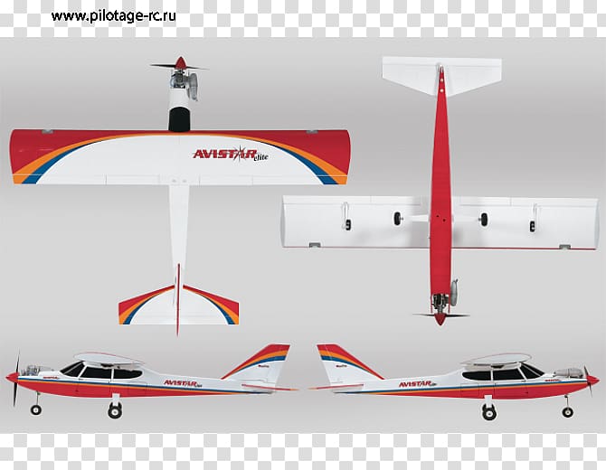 Airplane Great Planes Avistar Elite Radio control Radio-controlled aircraft Model aircraft, airplane transparent background PNG clipart