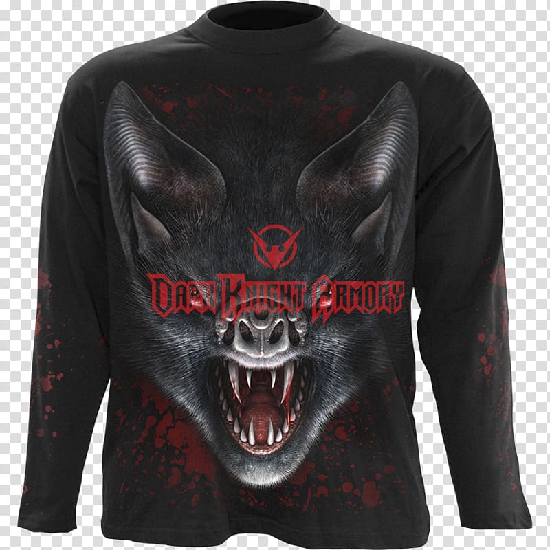 Long-sleeved T-shirt Vampire bat Microbat, T-shirt transparent background PNG clipart