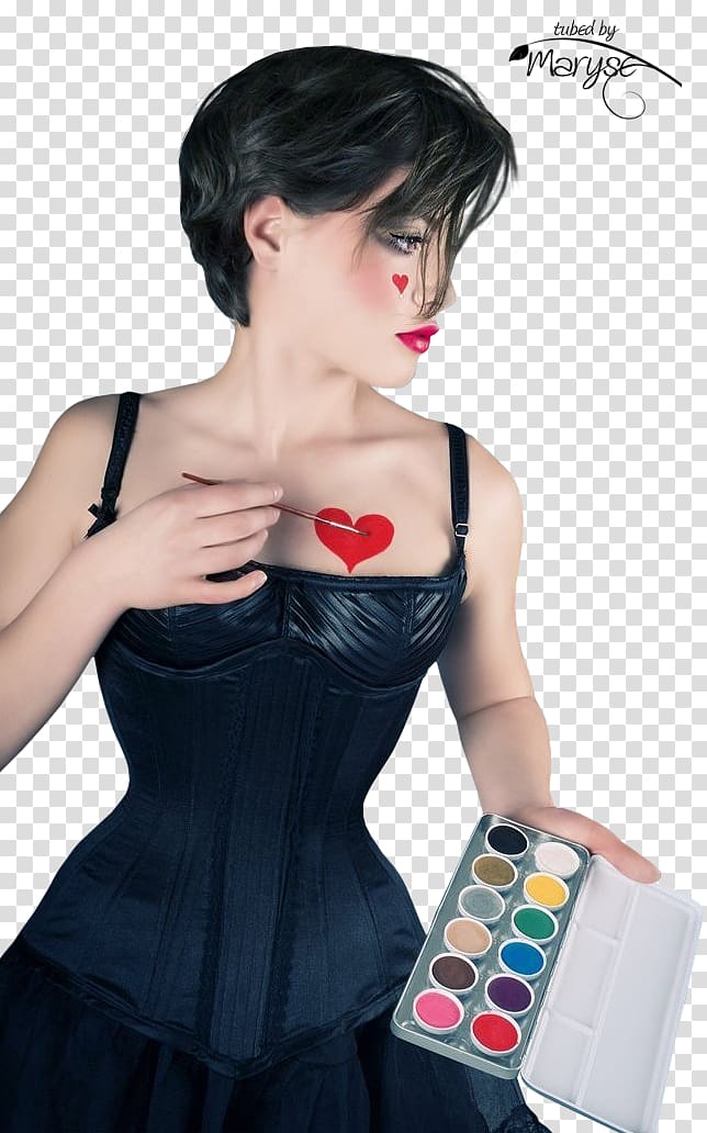 Hit single Psp tubes Woman Fashion Active Undergarment, painted heart transparent background PNG clipart