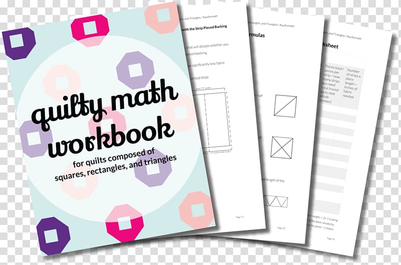 Paper Graphic design Quilty Math Workbook: For Quilts Composed of Squares, Rectangles, and Triangles, quilt rectangles geometric patterns transparent background PNG clipart