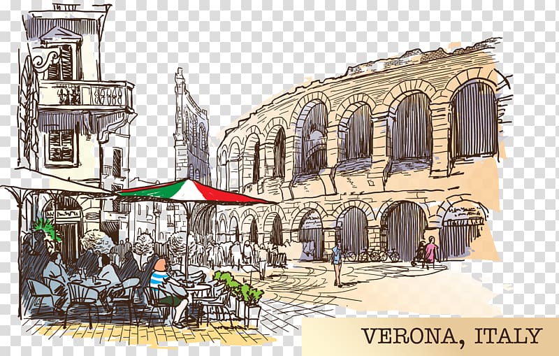 Verona, Italy illustration, Verona Drawing Sketch, Drawings Italy Verona transparent background PNG clipart