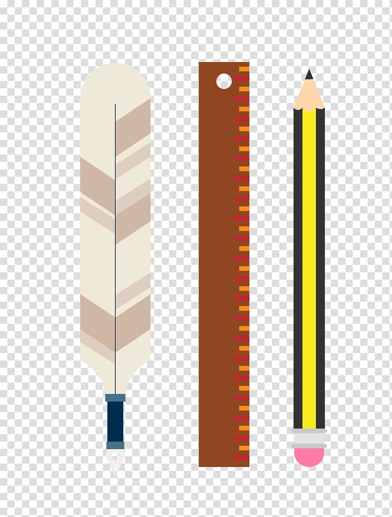 Pen Stationery Ruler, multicolor stationery three sets of pencils pen transparent background PNG clipart