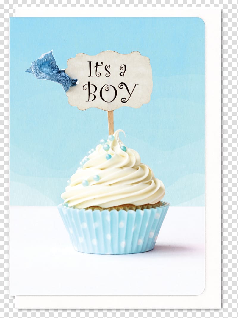 Cupcake Muffin Baby shower Gender reveal Frosting & Icing, cake transparent background PNG clipart