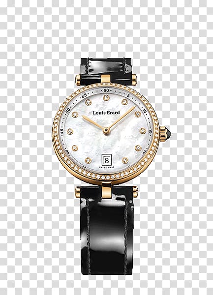 Louis Erard Et Fils SA Clock Watch Louis Erard Men\'s 53209AN02.BDC26 1931 Automatic Black PVD Power Bracelet, ps glare material transparent background PNG clipart