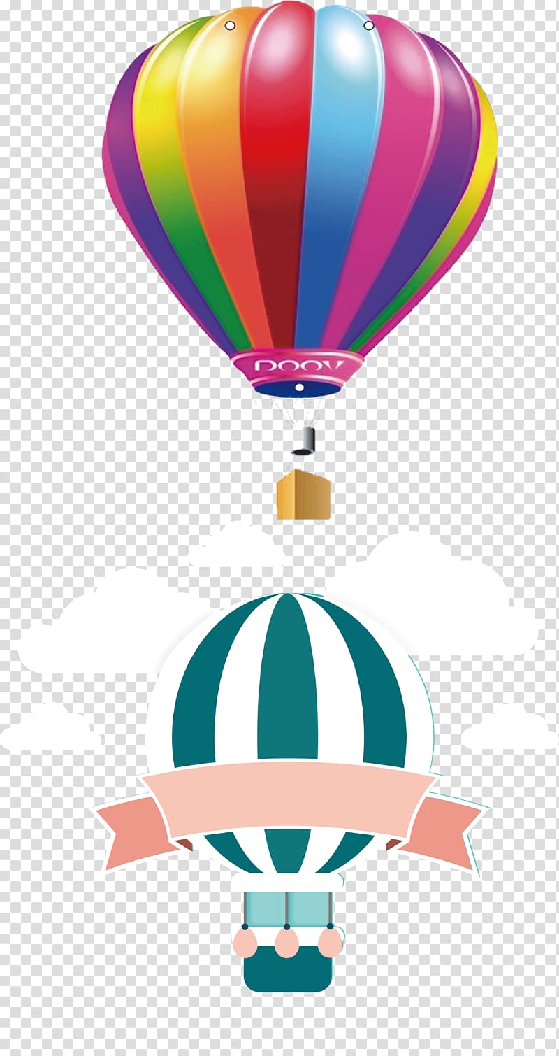 Balloon Basket Illustration, The parachute is beautifully decorated and beautifully patterned transparent background PNG clipart