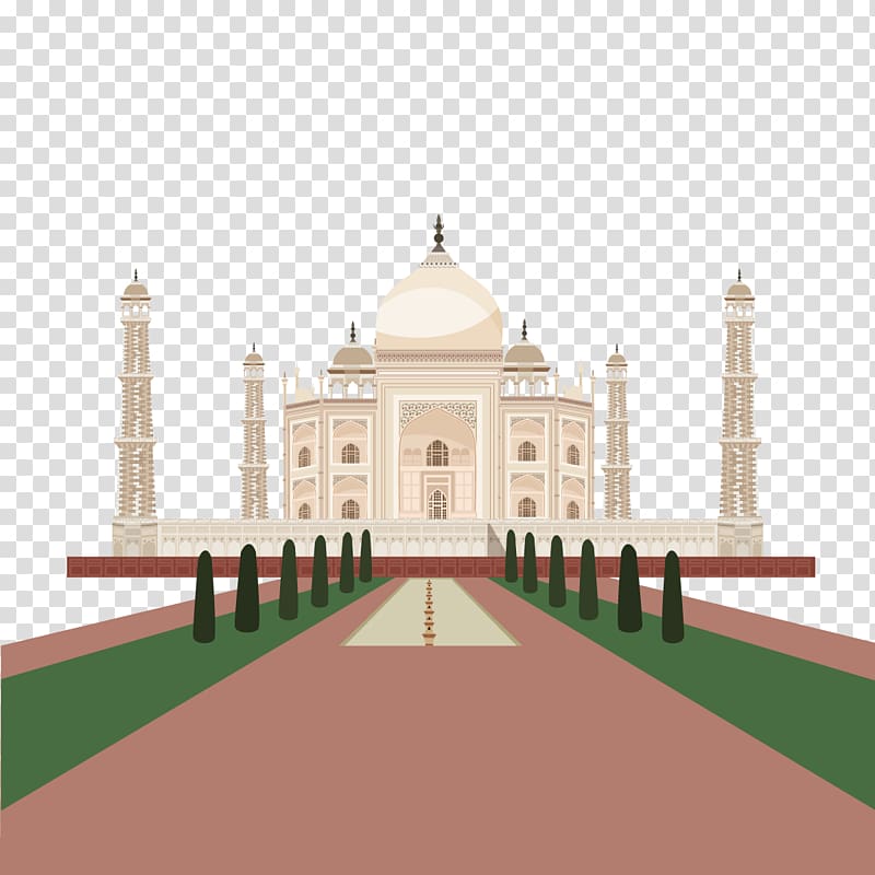 Taj Mahal Landmark Wonders of the World Icon, Taj Mahal transparent background PNG clipart