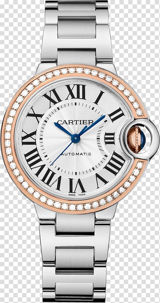 Cartier Ballon Bleu Watch Diamond Colored gold, watch transparent background PNG clipart