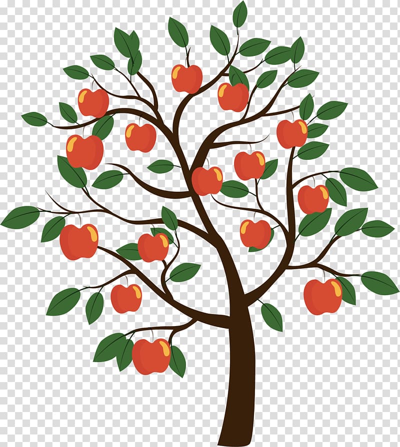 apple tree illustration, Fruit tree Euclidean , apple tree transparent background PNG clipart