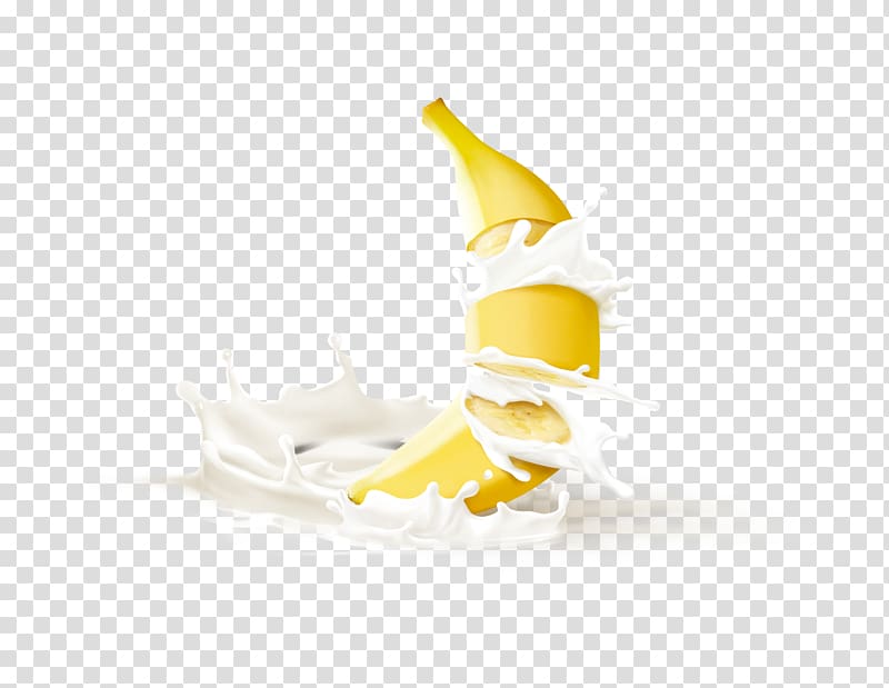 one ripe banana with milk illustration, Cows milk Banana Icon, Banana milk Ballistocardiogram transparent background PNG clipart