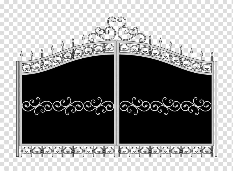 Wicket gate Forging Fence Metal, material black iron door transparent background PNG clipart