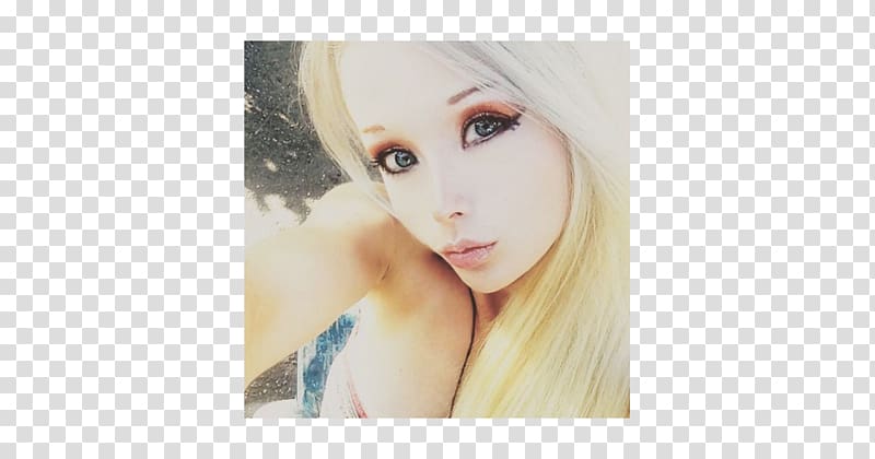 Eyebrow Hair coloring Blond Black hair, Valeria Lukyanova transparent background PNG clipart