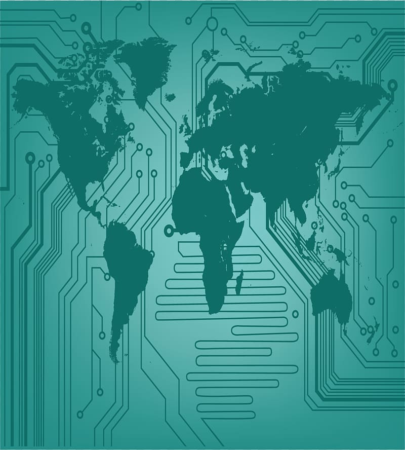 Early world maps Wall decal, Circuit board brain transparent background PNG clipart