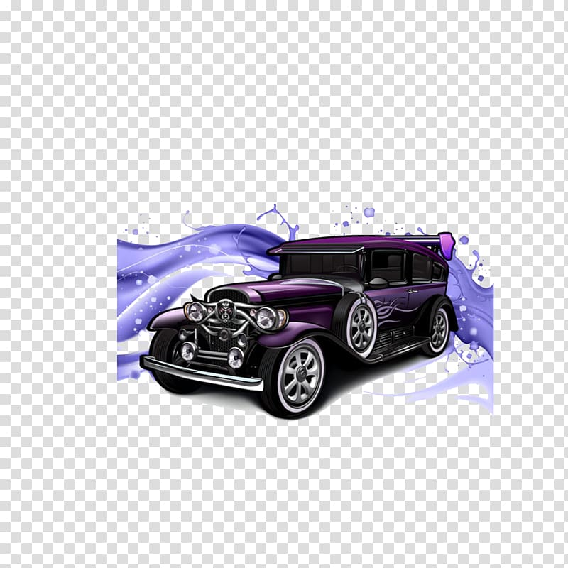 Classic car Vintage car Cartoon, Personality vintage car transparent background PNG clipart