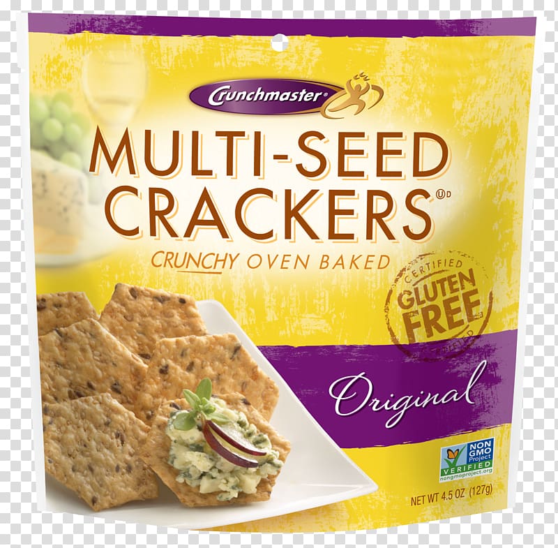 Crunch Master Gluten Free Multi-Seed Crackers Food Crunchmaster Original Multi-Seed Crackers Crunchmaster Multiseed Cracker, 4.5 oz (Pack of 12), breakfast cereal transparent background PNG clipart