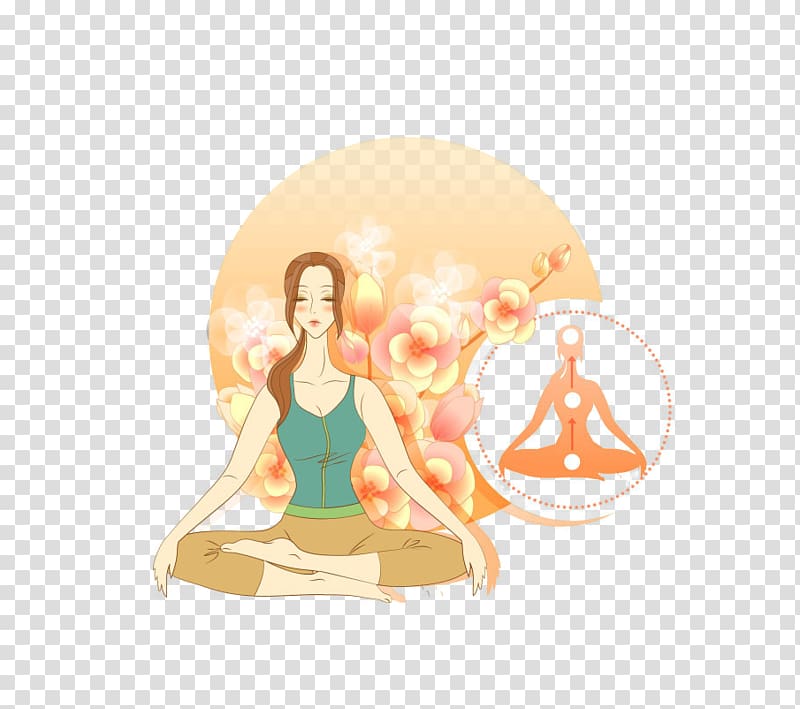 Meditation Yoga Lotus position Illustration, Yoga beauty transparent background PNG clipart