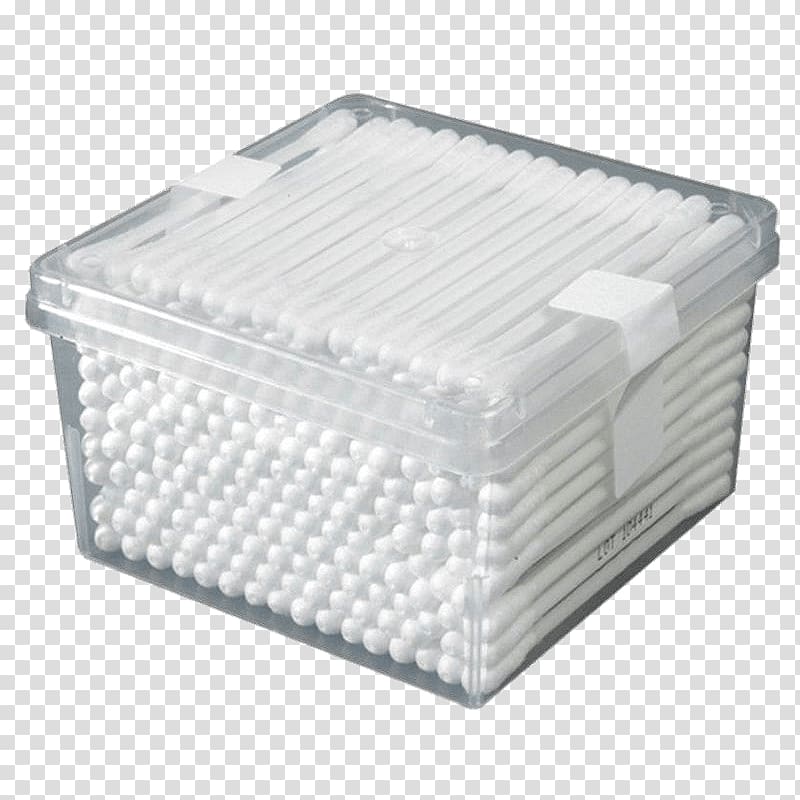 cotton buds with plastic container, Box Of Cotton Buds transparent background PNG clipart