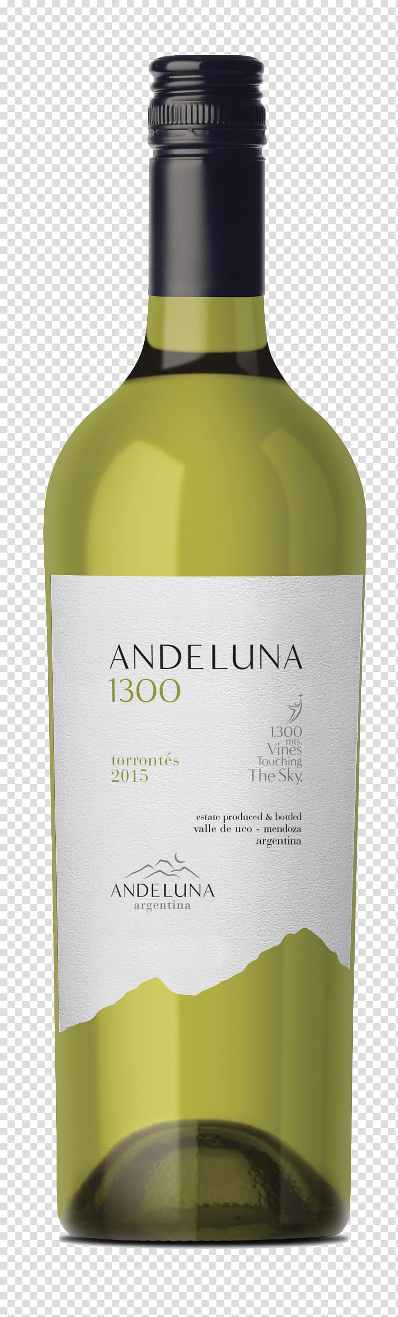 White wine Bodega Andeluna Torrontés Malbec, shelf talker transparent background PNG clipart