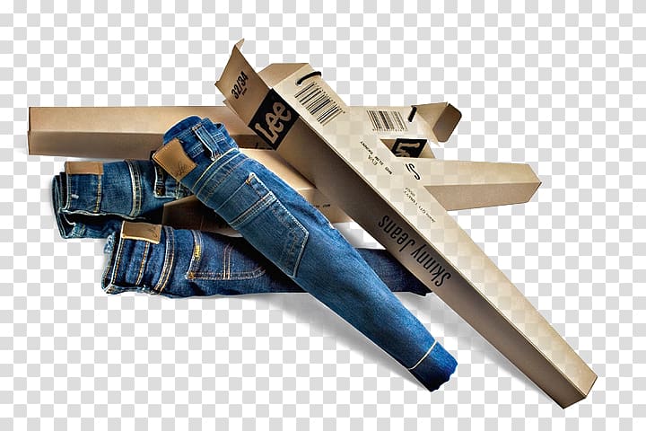 Packaging and labeling Slim-fit pants Lee Jeans Box, Jeans Creative Packaging transparent background PNG clipart
