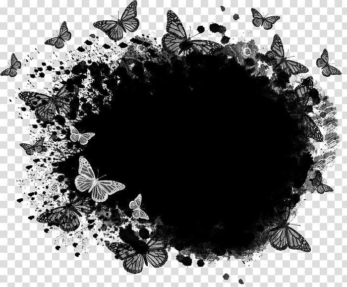 black butterfly border transparent background PNG clipart