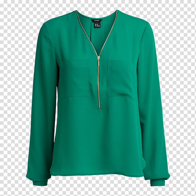 Blouse Sleeve T-shirt Green Zipper, Vibes transparent background PNG clipart