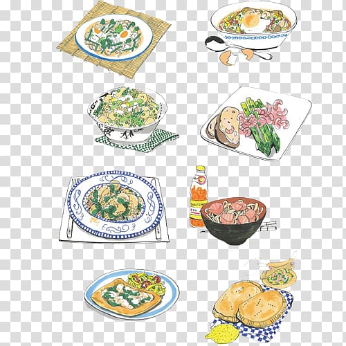 Waffle Sauce Cuisine, A variety of cooking hand painting material transparent background PNG clipart