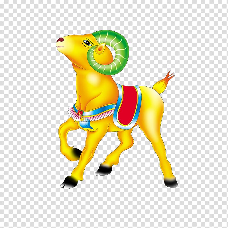 Goat Chinese zodiac Euclidean , Golden Goat Creative Design transparent background PNG clipart