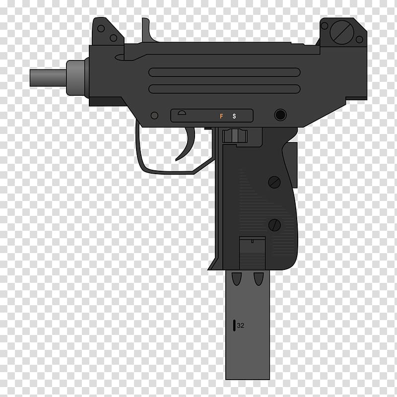 Airsoft Guns IMI Micro Uzi Submachine gun, ammunition transparent background PNG clipart