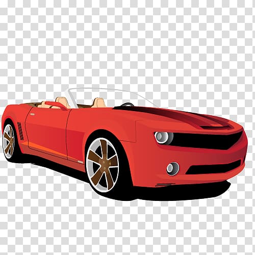 Cartoon Driving, red sports car transparent background PNG clipart