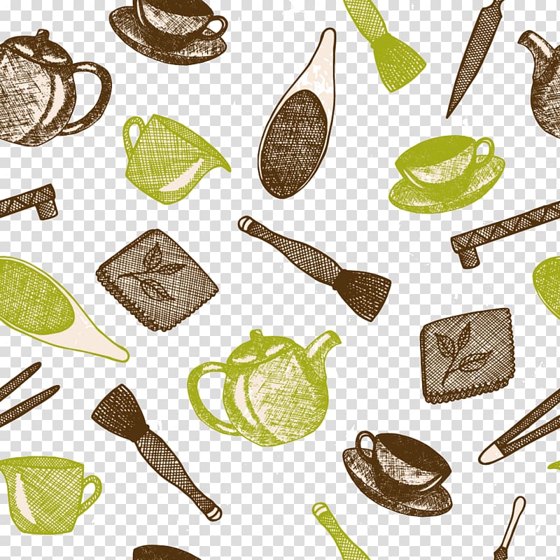 Kitchen Teapot Illustration, Kitchen Tools Pattern transparent background PNG clipart