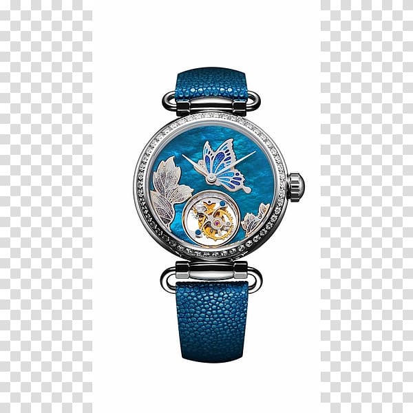 Tianjin Seagull Automatic watch Tourbillon Watch strap, chinese herbaceous peony transparent background PNG clipart